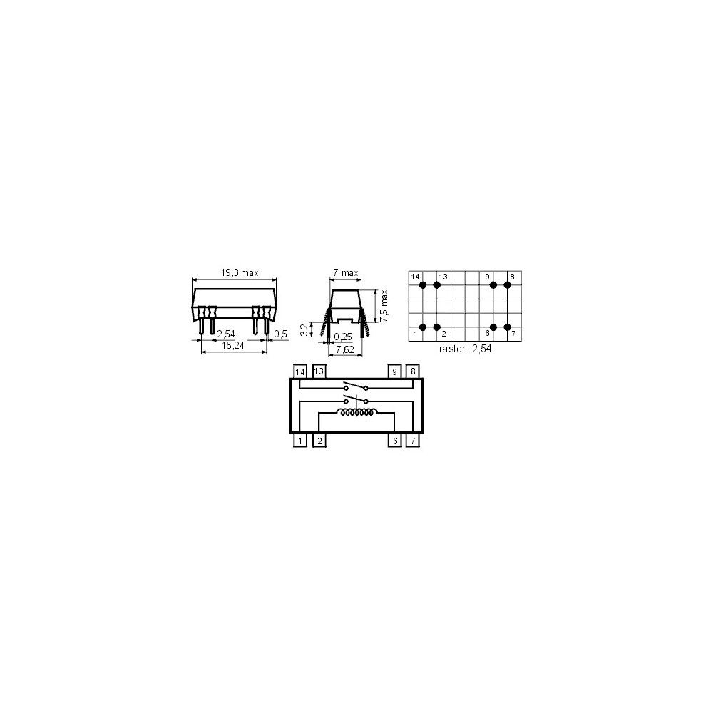 Rid rele DIP 24V 2XNO 2000R - RIDR242A7221L