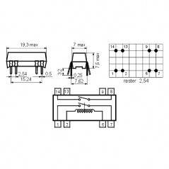 Rid rele DIP 24V 2XNO 2000R