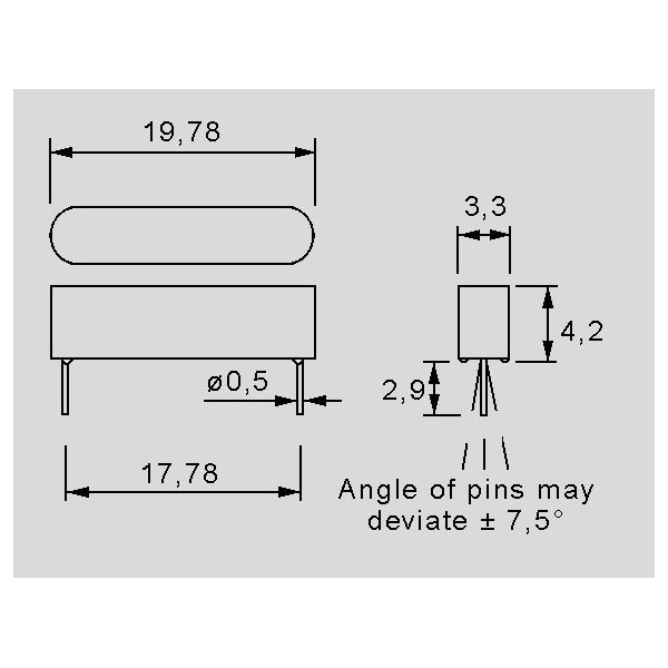 Reed senzor 1xNO 0,5A,10W, MEDER - RIDRMK67B