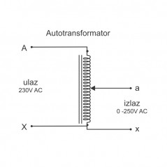 Autotransformator 3000VA, 0-250V 12A