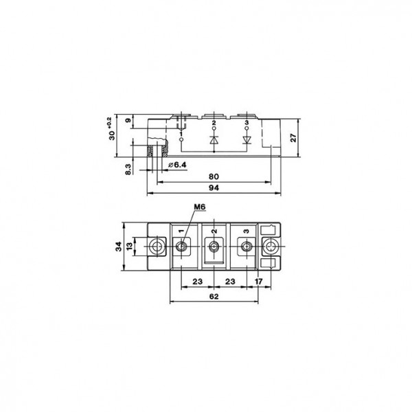 Semikron Diodni modul 212A 1800V - DIOSKKD212/18