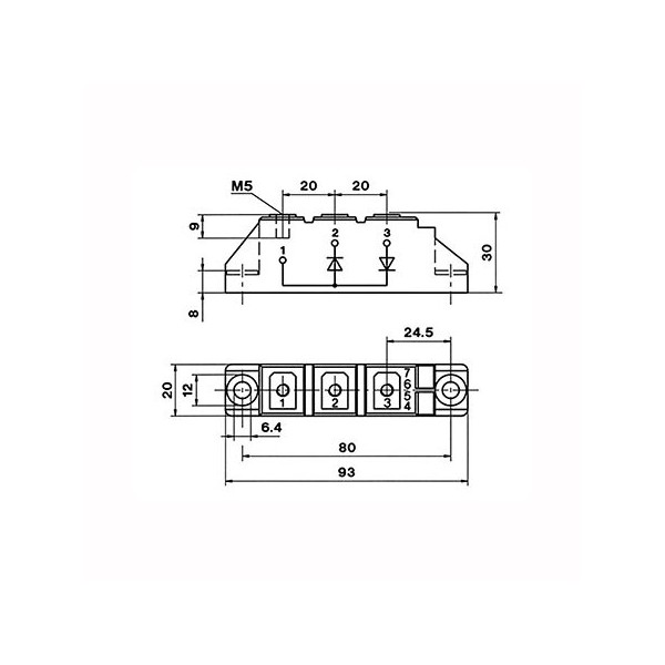 Dioda 2X45A 1600V SKKD46 - DIOSKKD46/16