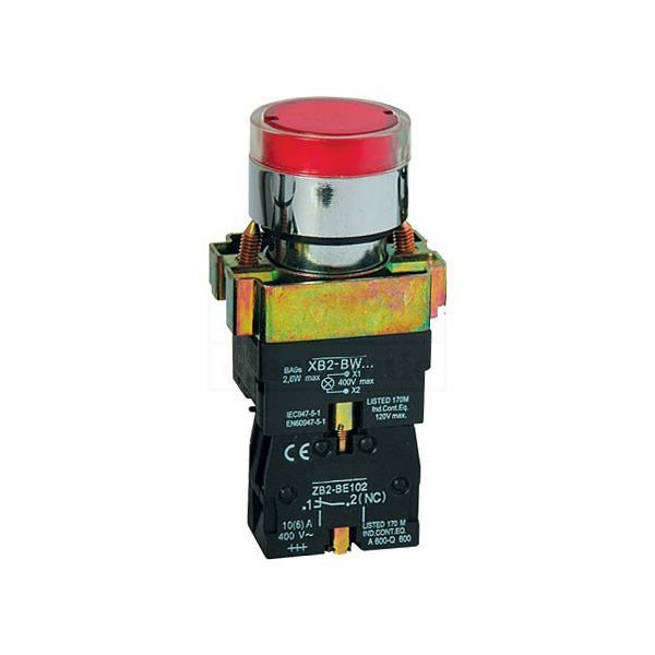 Taster sa tinjalicom  BW3471 /24V Crveni F22 - TAS22BW3471/24