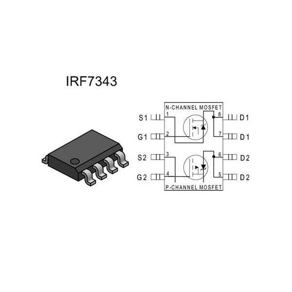 Tranz.N+P Ch 55V 4,7/3.4A 2.0W SO8 - TRIRF7343