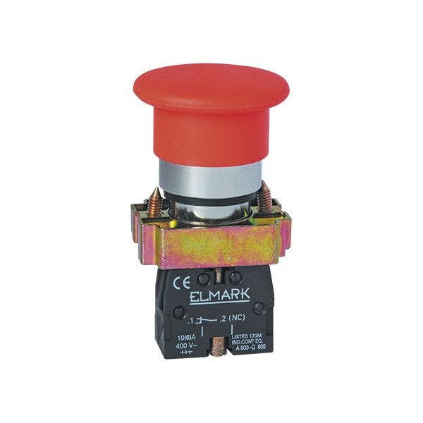 Taster22mm glji. BC42, NC,10A 220V Crveni Elmark - TAS22CRG