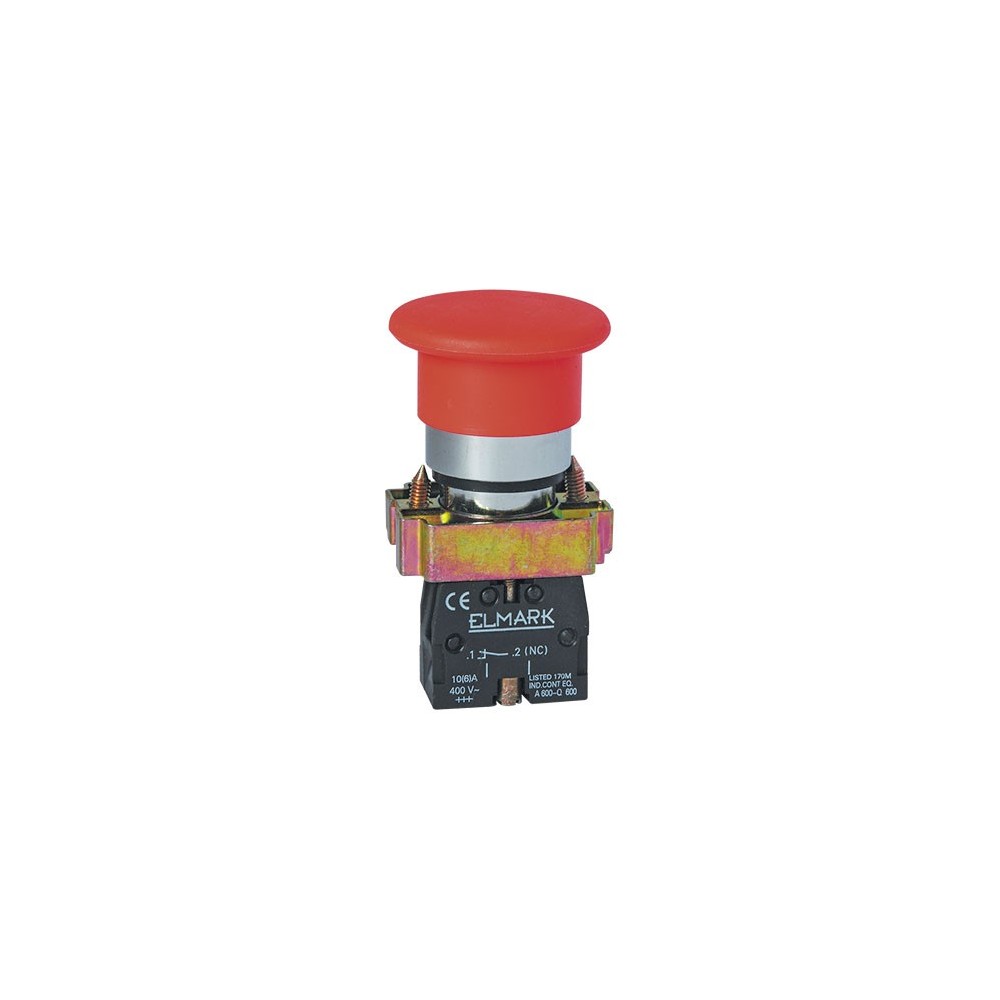 Taster22mm glji. BC42, NC,10A 220V Crveni Elmark - TAS22CRG