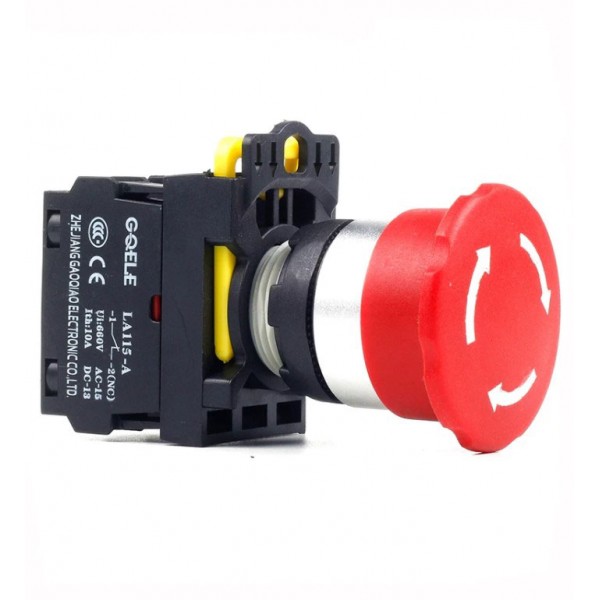 Taster22mm STOP, NO+NC,10A 220V Crveni - TAS22KSTOP
