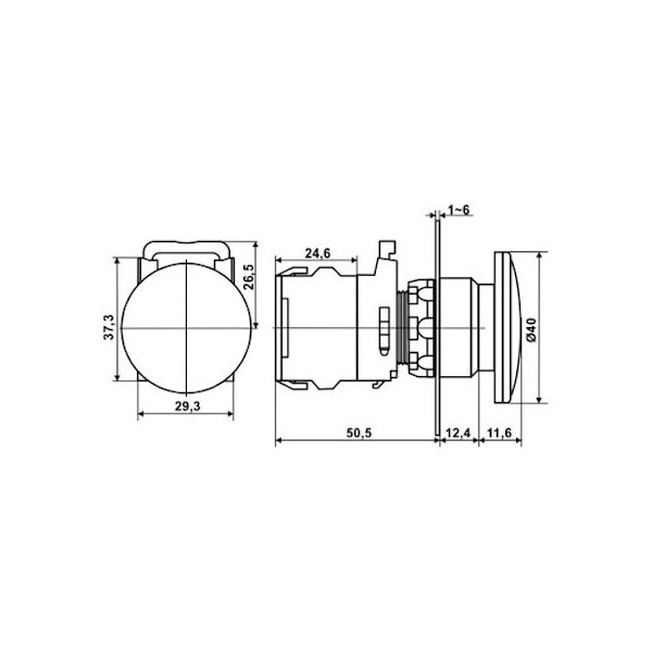 Taster22mm STOP, NO+NC,10A 220V Crveni - TAS22KSTOP