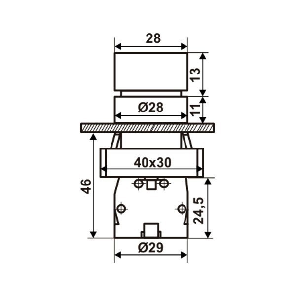 Prekidač 1-0-2, Ø22mm, 2NO, HB2-BD33 - TAS22PBSW024