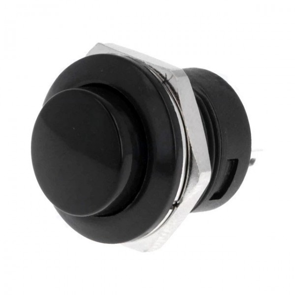 Taster okrugli 16 mm NO PS507A Crni - TAS507A-CN