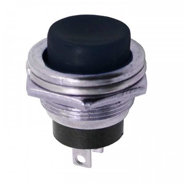 Taster metalni 3A/125V crni, fi=16mm - TAS507XCN