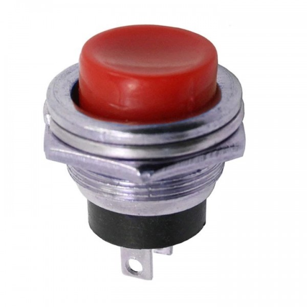 Taster metalni 3A/125V crveni fi=16mm - TAS507XCR