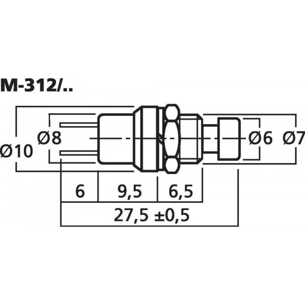 Taster mini NO zeleni M7,1XA 50VDC,0,5A - TASMINNOZE