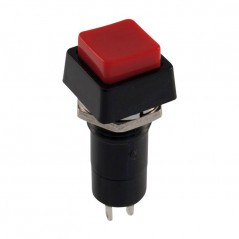 Taster kvadratni crveni 250V 3A NO fi= 12mm