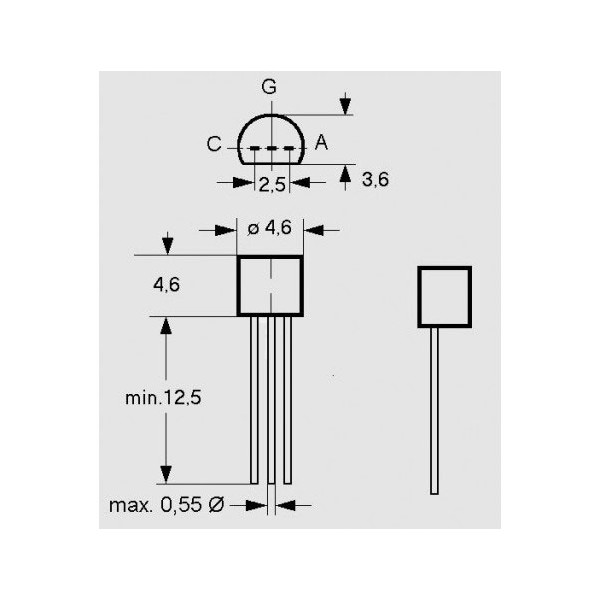 Thiristor 0.8A 400V TO92 - TIRBT149D