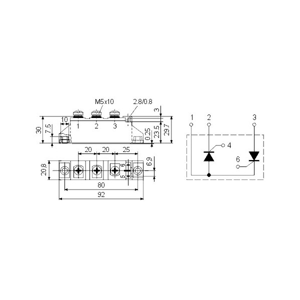 Modul tir/tir 25A 600V - TIRSKKT26-6