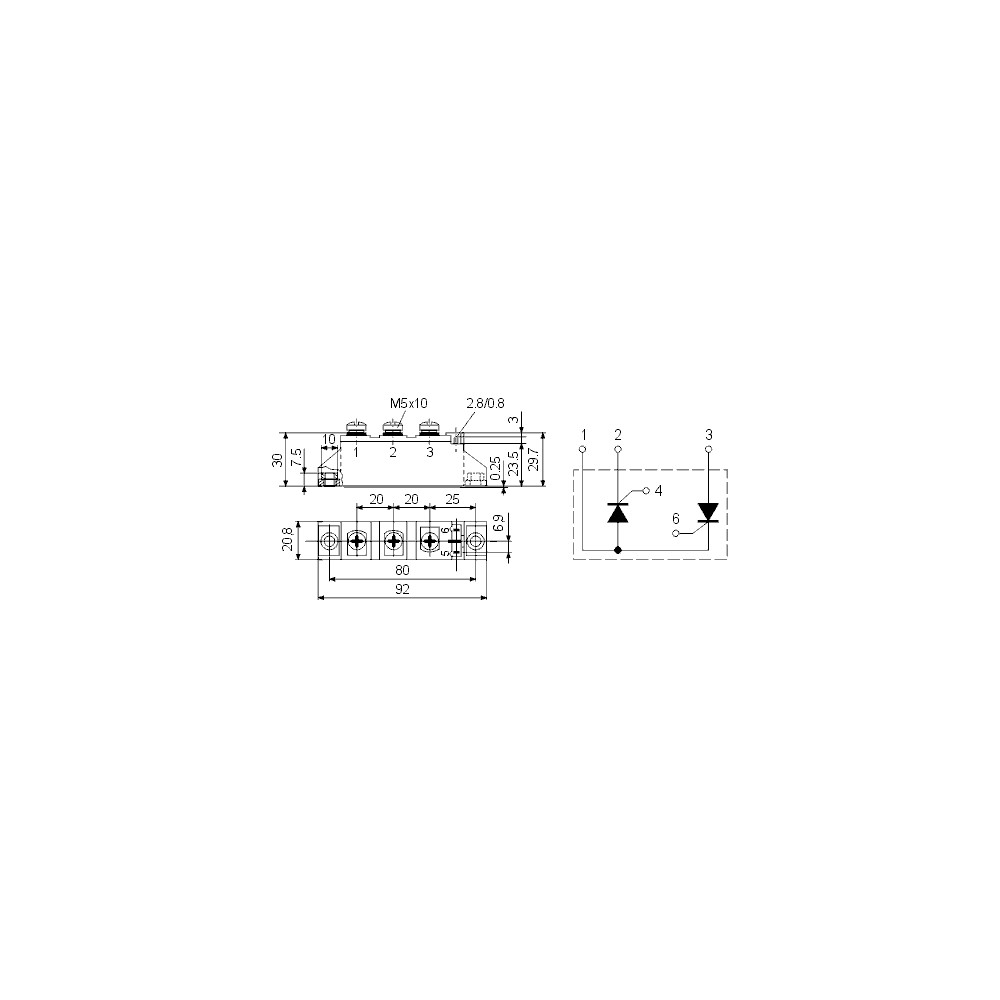 Modul tir/tir 25A 600V - TIRSKKT26-6