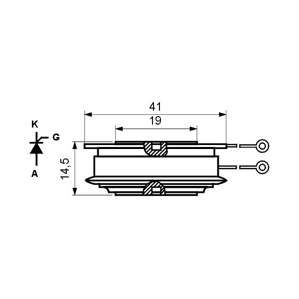 Tiristor 500A 1000V O 41x14mm - TIRT500-10