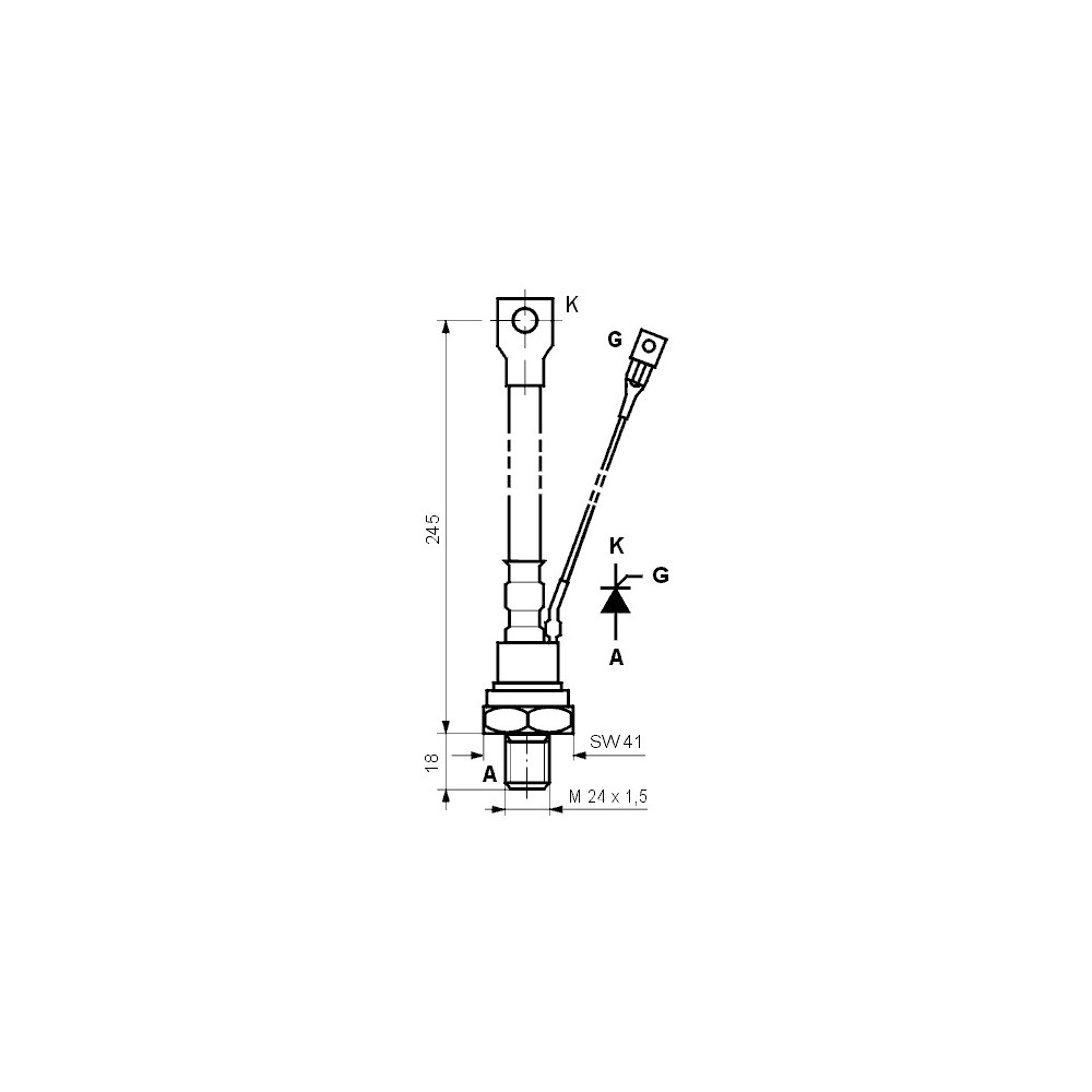 Tiristor 250A 900V M24x1.5 - TIRTL271-250-9