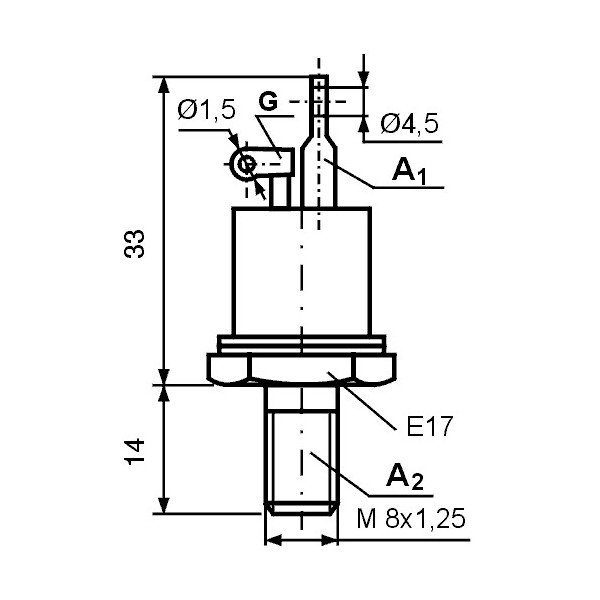 Triak 50A 900V  M8 - TKTC132-50-9