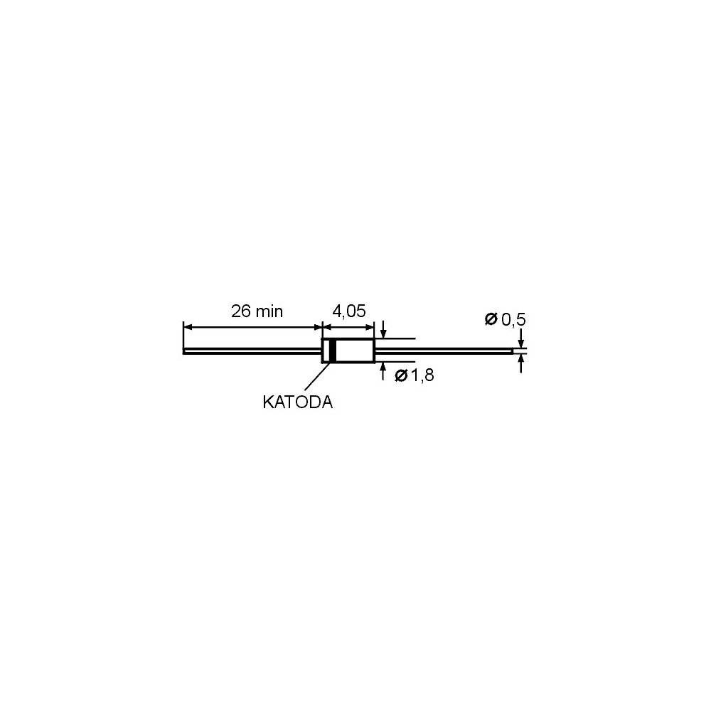 Z-Dioda 0.5W 16V DO35 - DIOZF16