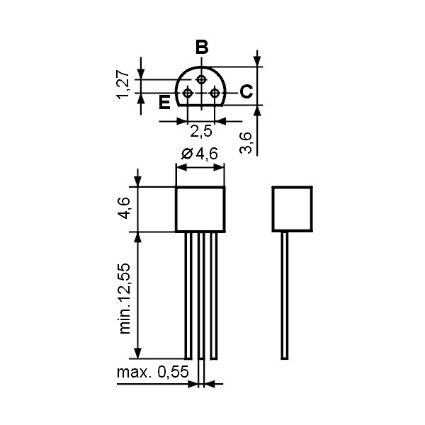 Tranz. P 20V 2A 1W - TR2SB733