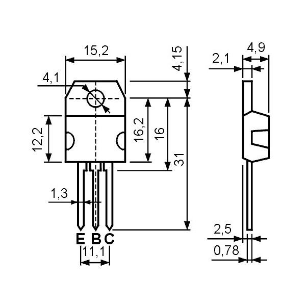 Tranz. P 100V 6A 60W - TR2SB775