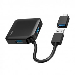 Hama USB 3.2 HUB 1:4, 5Gbit/s + USB-C adapter