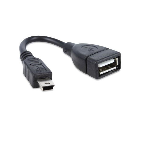 Adapter USB 2.0 AF -USB AM  mini 5 muški 0,2m OTG - UTAUSBM5M/USBZ