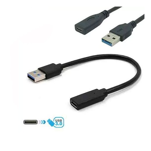 Adapter USB3.1 AM -Typ C female , kabl 10cm - UTAUSB3-12K