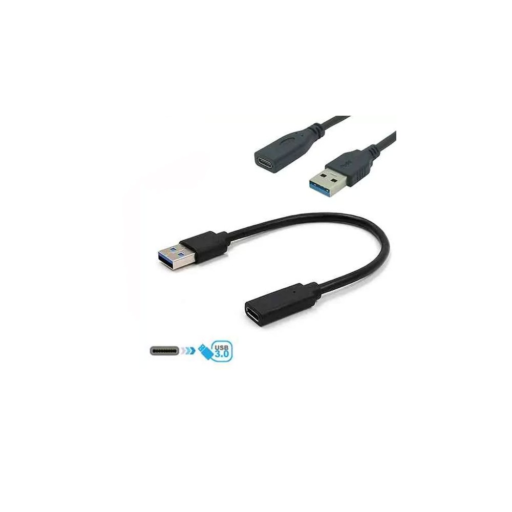 Adapter USB3.1 AM -Typ C female , kabl 10cm - UTAUSB3-12K