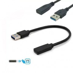 Adapter USB3.1 AM -Typ C female , kabl 10cm