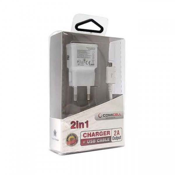 USB punjač 2A+ USB kabl micro Beli - UTAUSB-AU18
