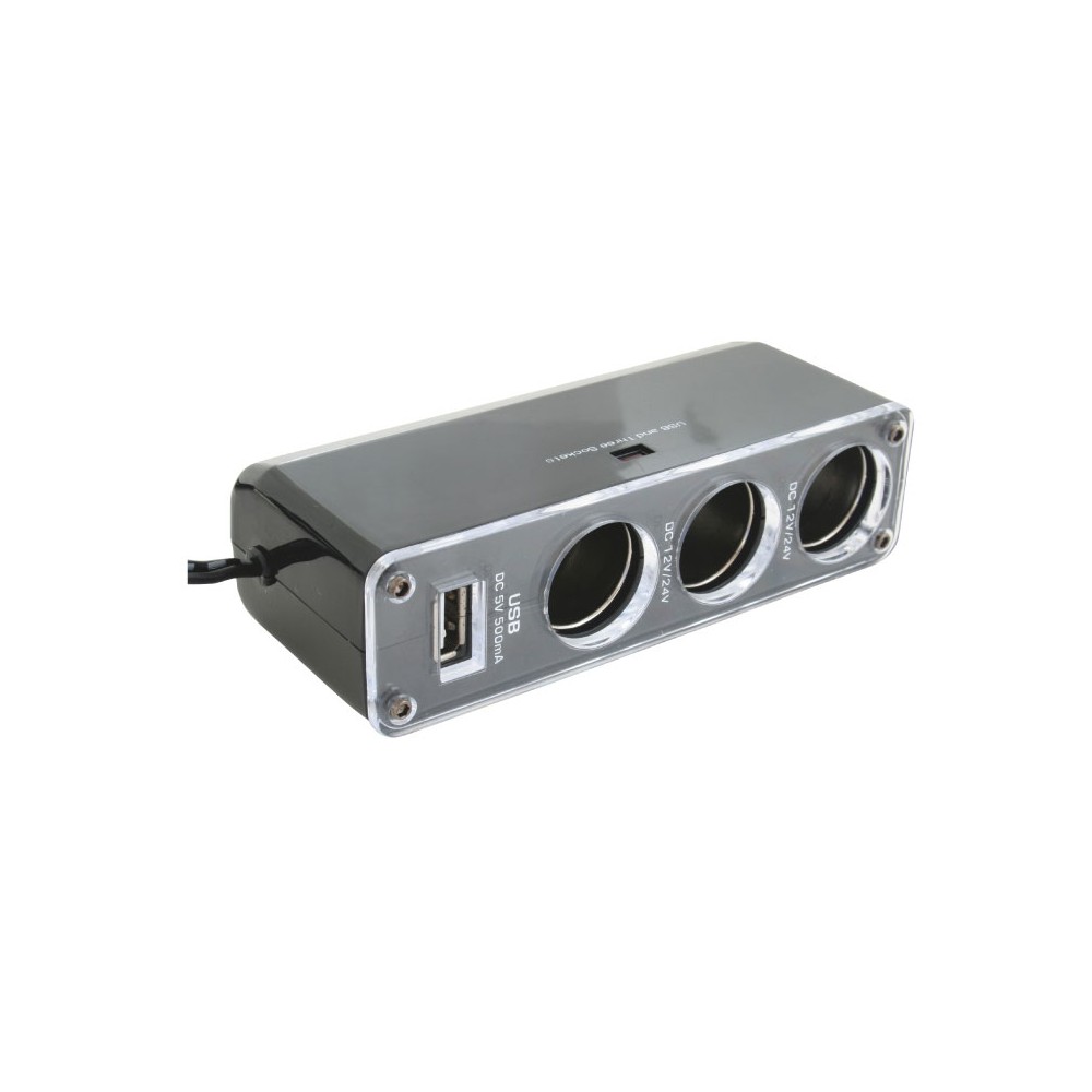 Razdelnik upaljača 3X, sa USB punjačem - UTAUSB-SA023