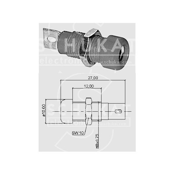 Utičnica ban.4mm crna,izolovana BB4 - UTB4Z4CN