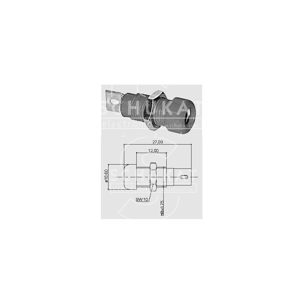 Utičnica ban.4mm crna,izolovana BB4 - UTB4Z4CN