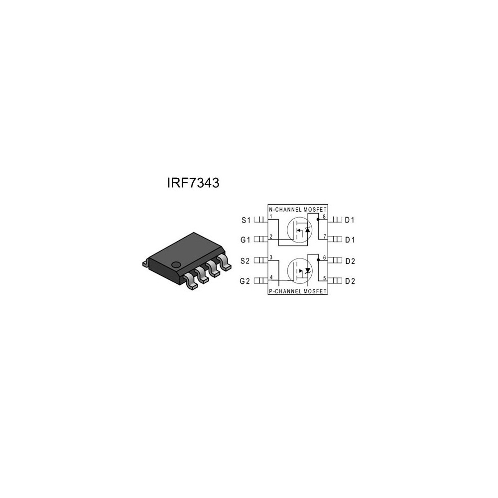 Tranz.N+P Ch 55V 4,7/3.4A 2.0W SO8 - TRIRF7343