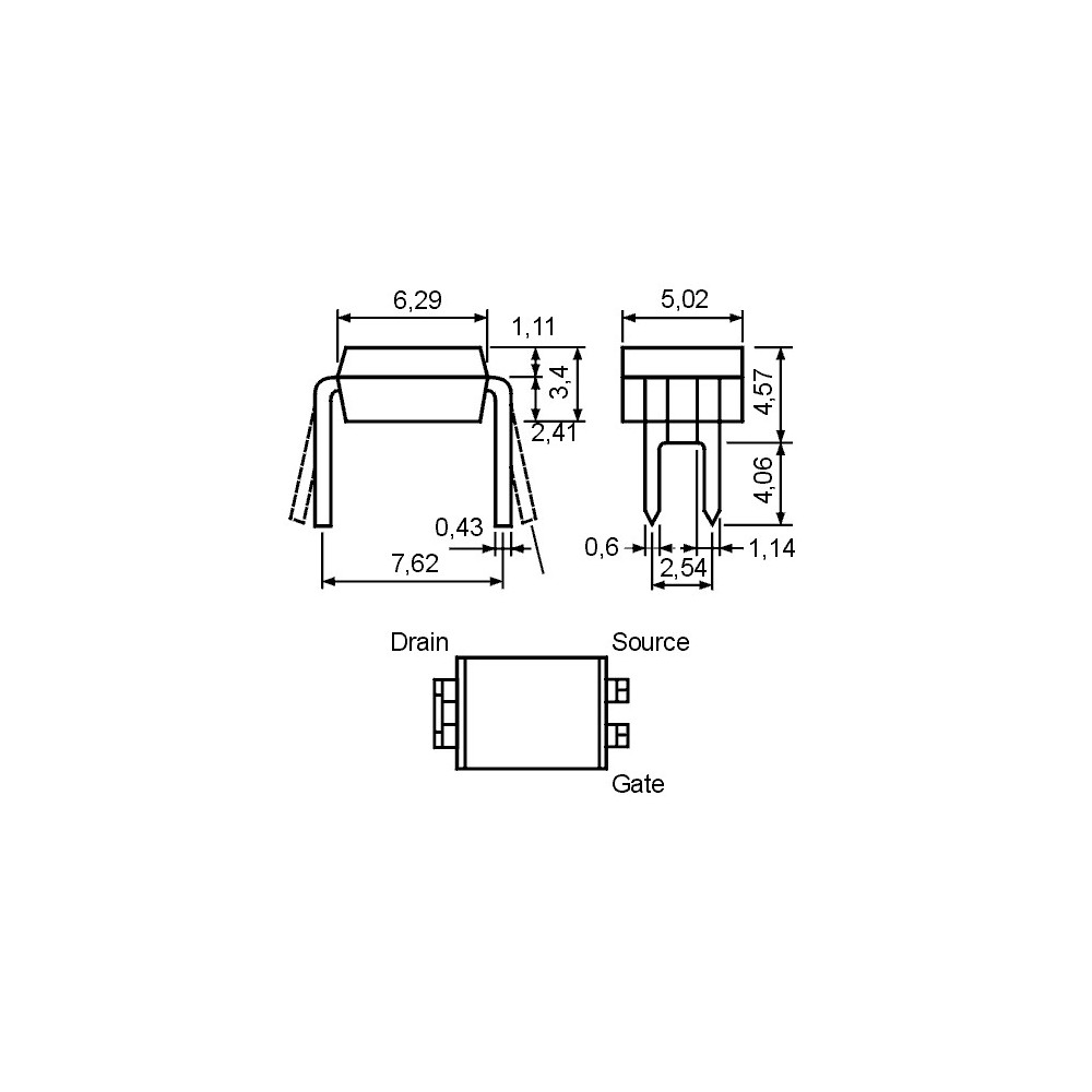 Tranz. MOS-N-FET 100V 1A 1.3W DIP4 - TRIRFD110