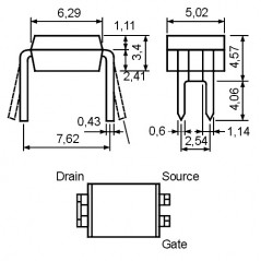 Tranz. MOS-N-FET 100V 1A 1.3W DIP4