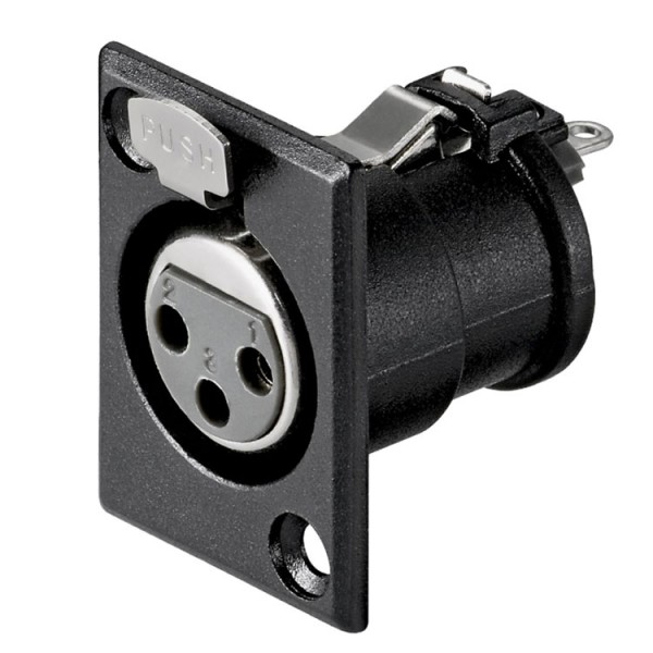 Utičnica XLR šasijska 3pol.Crna metal - UTXLRZSC