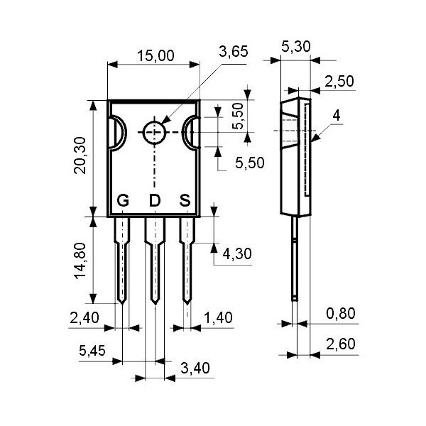 N-Ch+Z-Dio 800V 19A 350W 0,38R TO247 - TRSTW18NK80Z