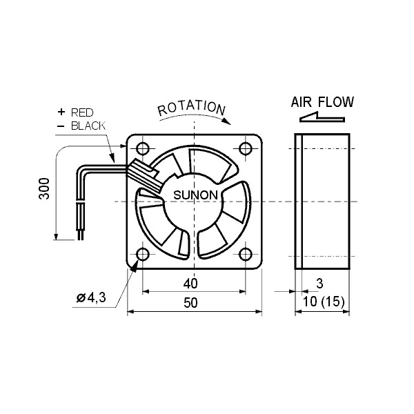 Ventilator 24VDC 50X10mm SUNON ball - VE50X1024