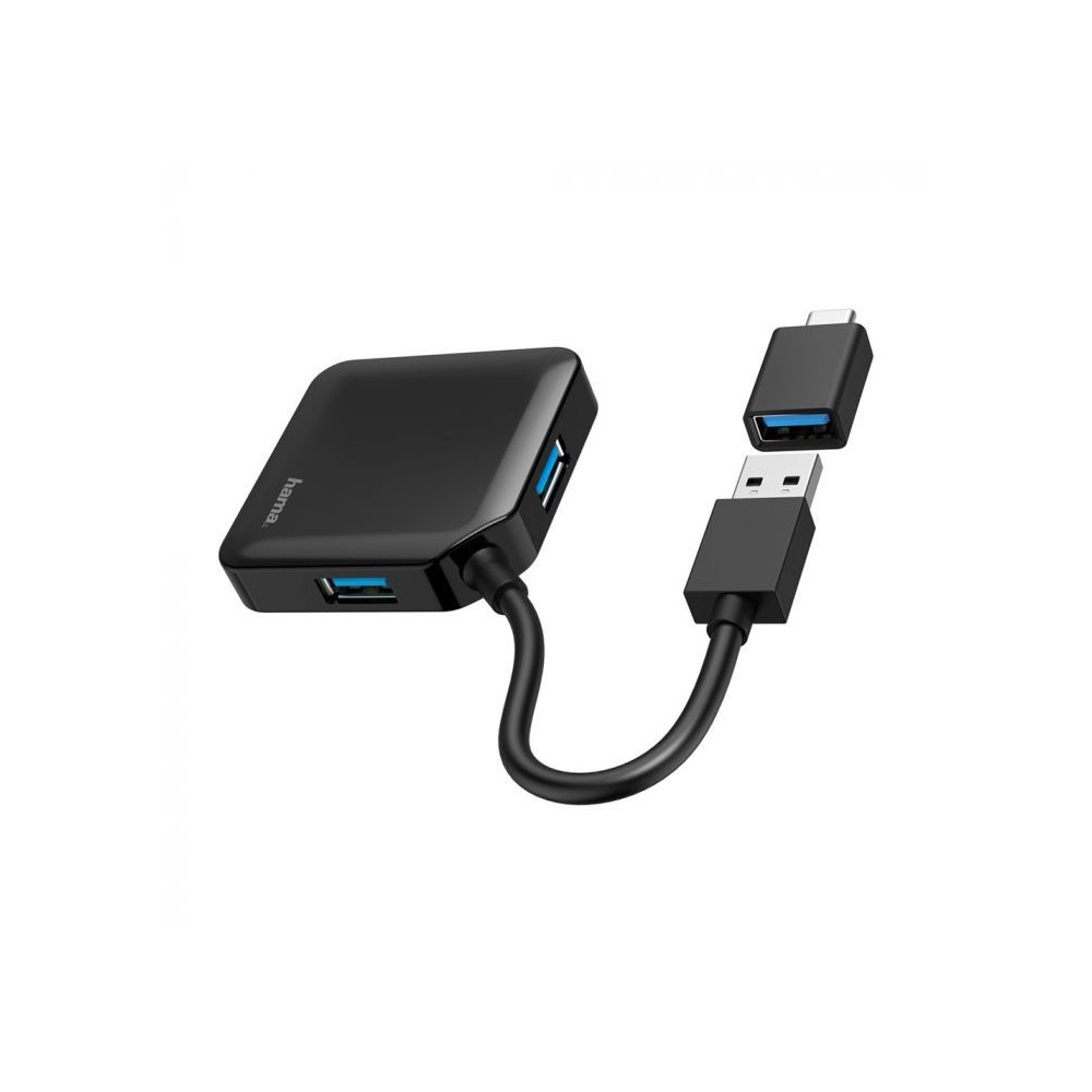 Hama USB 3.2 HUB 1:4, 5Gbit/s + USB-C adapter - UTAUSBHUBH32