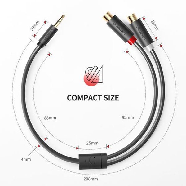 Adapter 3,5 - 2xčinč ženski 0,25m - UTA-22P