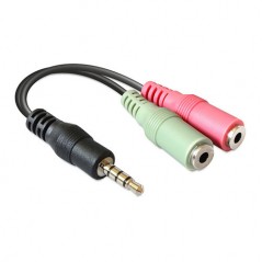 Adapter 3,5mm 4-pol.M - 2X3.5mm st. F  0,3m