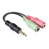 Adapter 3,5mm 4-pol.M - 2X3.5mm st. F  0,3m - UTA-23