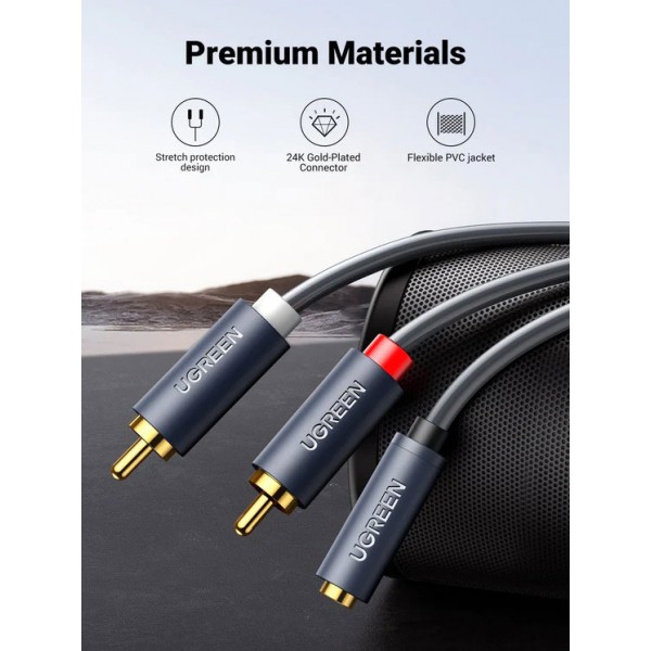 Audio kab.3.5mm ženski/2 RCA muški 1m - UTA-17P