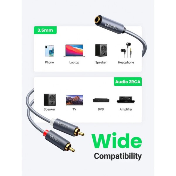 Audio kab.3.5mm ženski/2 RCA muški 1m - UTA-17P