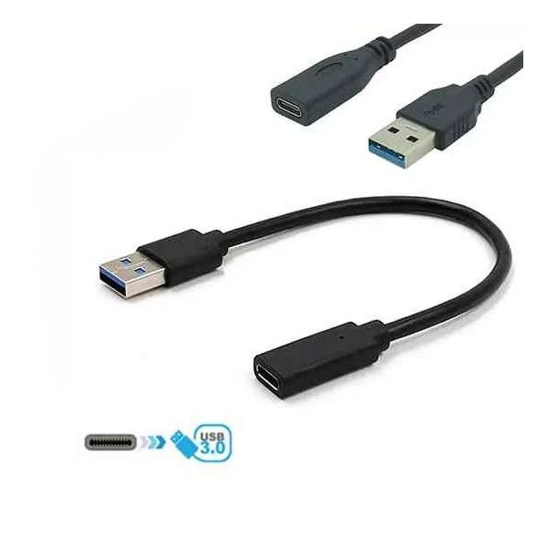 Adapter USB3.1 AM -Typ C female , kabl 10cm - UTAUSB3-12K
