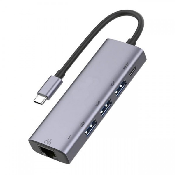 Adapter TIP C na 3xUSB3.0+TIP C+ RJ45 - UTAUSB3-16